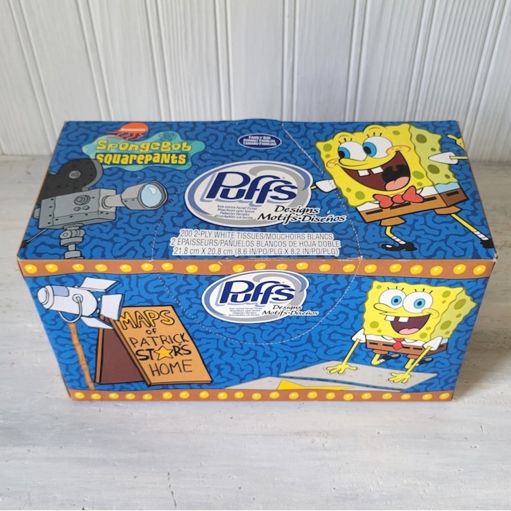 SpongeBob Squarepants Puffs Tissues Box SpongeBob SquarePants Puffs vintage rare